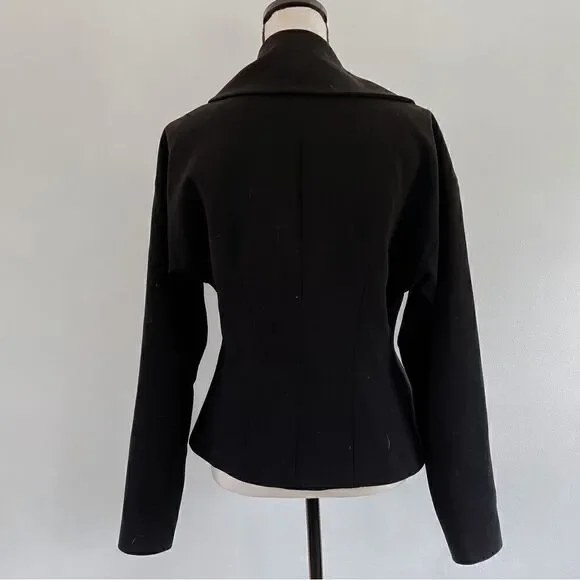 Ralph Lauren Collection Purple Label Chrystie Wool Black Blazer Jacket Sz 8